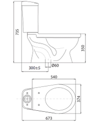Bồn cầu hai khối VIGLACERA VI77