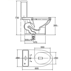 Bồn cầu một khối VIGLACERA V64