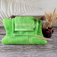 Bộ 3 khăn cotton cao cấp xanh lá