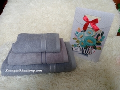 Bộ khăn cotton cao cấp màu xám
