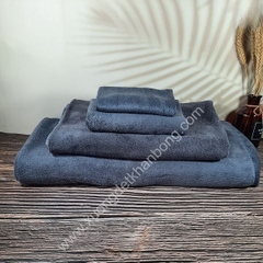 Bộ 4 khăn Spa màu xám
