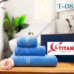 Bộ 3 khăn cotton cao cấp màu xanh Blu