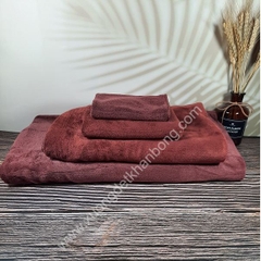 Bộ 4 khăn Spa màu xám