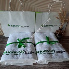 Khăn bông quà tặng cao cấp thêu logo (Mẫu 50)