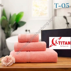 Bộ 3 khăn cotton cao cấp màu hồng