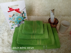 Bộ 4 Khăn tắm cotton cao cấp xanh rêu