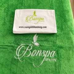 Khăn trải giường spa xanh rêu(mẫu 2)