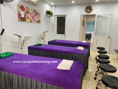 Khăn trải giường spa màu tím (mãu 1)