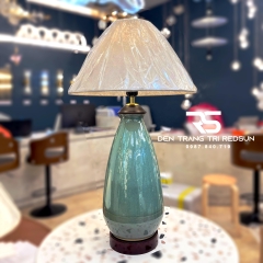 Đèn Bàn Phong Cách Indochine Thân Gốm Bát Tràng DB005