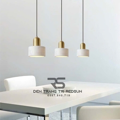 Đèn Thả Bàn Ăn, Bàn Đảo Hiện Đại Chất Liệu Đá Cẩm Thạch Trắng CDT-1011