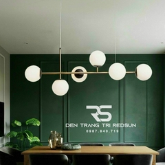 Đèn thả ngang hiện đại 6 choá thuỷ tinh TH751