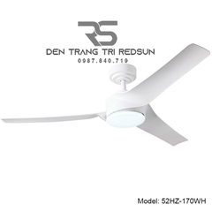 Quạt Trần Đèn Trang Trí Phòng Khách, Phòng Ngủ - 52HZ-170WH
