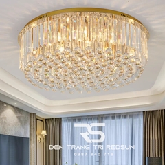 Đèn Mâm Pha Lê Ốp Trần Phòng Khách Hiện Đại MV9180