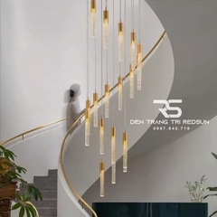 Đèn Thả Pha Lê Hiện Đại Lắp Thông Tầng Cầu Thang, Phòng Khách, Bàn Ăn HTK075
