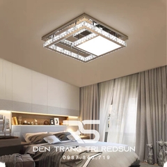 Đèn Mâm Mica Pha Lê Ốp Trần Phòng Khách Hiện Đại MKPL-038