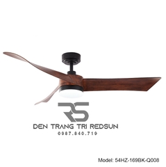 Quạt Trần Đèn Trang Trí Phòng Khách, Phòng Ngủ - 54HZ-169BK-Q008