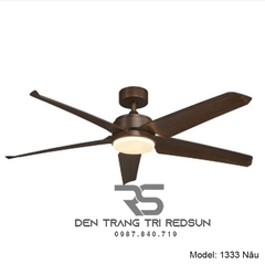 Quạt Trần Đèn Trang Trí Phòng Khách, Phòng Ngủ - 1333 Nâu