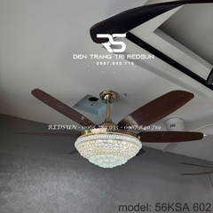 Quạt Trần Đèn Trang Trí Phòng Khách, Phòng Ngủ - 56KSA 602