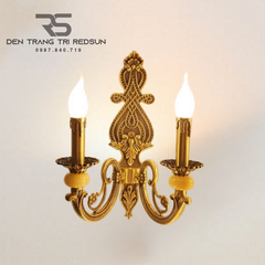 Đèn Tường Nến Chất Liệu Đồng Đá Phong Cách Cổ Điển DT-C3037/2