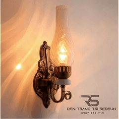 Đèn Tường Cổ Điển Giả Đèn Dầu Chao Thủy Tinh Trang Trí Phòng Khách, Phòng Ngủ, Cầu Thang DT-C8672