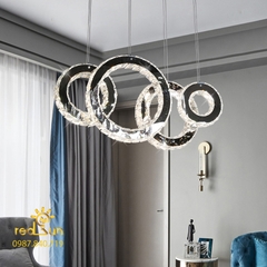 Đèn thả 4 vòng pha lê nghệ thuật DC-C7636