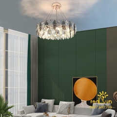 Đèn chùm lá pha lê cao cấp phong cách Bắc Âu DC-2910
