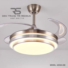 Quạt Trần Đèn Cánh Cụp Xòe Trang Trí Phòng Khách, Phòng Ngủ - 42KSA 208