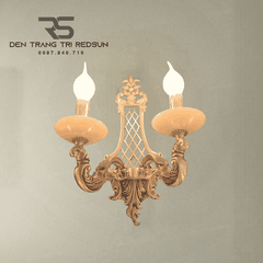 Đèn Tường Nến Chất Liệu Đồng Đá Phong Cách Cổ Điển DT-CA659/2