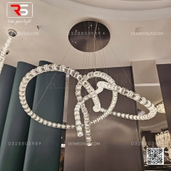 Đèn Thông Tầng Pha Lê Cao Cấp Cho Phòng Khách, Sảnh Khách Sạn Dáng Xoắn Phong Cách Hiện Đại HTK-NKFZ016
