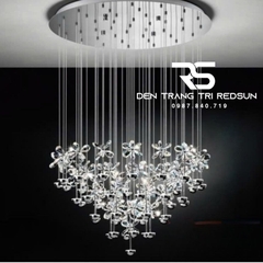 Đèn Thả Trần Cánh Hoa Pha Lê Lắp Thông Tầng, Phòng Khách, Phòng Ngủ Hiện Đại HT901