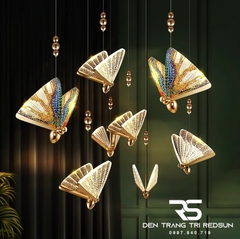 Đèn Thả Trần Hiện Đại Lắp Phòng Khách, Phòng Ngủ, Thông Tầng Cầu Thang Phiên Bản Cầu Vồng Sắc Màu HTK038