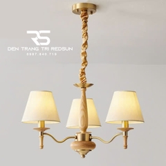 Đèn Chùm Phòng Khách Hiện Đại Phong Cách Indochine Chao Vải N2201