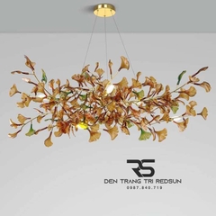 Đèn Chùm Ginkgo Leaf Lắp Phòng Khách, Bàn Ăn Phong Cách Bắc Âu Hiện Đại Lá Thủy Tinh Màu DC-T120