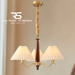 Đèn Chùm Phòng Khách Hiện Đại Phong Cách Indochine Chao Vải N2202