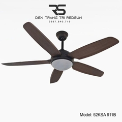Quạt Trần Đèn Trang Trí Phòng Khách, Phòng Ngủ - 52KSA 611B