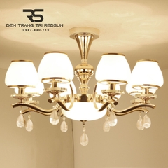 Đèn Chùm Phòng Khách Tân Cổ Điển Chao Thủy Tinh DC-C8906