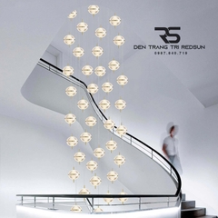 Đèn Chùm Hiện Đại Lắp Thông Tầng Phòng Khách, Cầu Thang Phong Cách Bắc Âu Cầu Kim Cương MA05786P-030