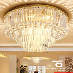 Đèn Mâm Pha Lê Ốp Trần Phòng Khách Hiện Đại MV9183