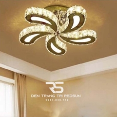 Đèn Mâm Mica Pha Lê Ốp Trần Phòng Khách Hiện Đại MKPL-09
