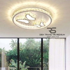 Đèn Mâm Mica Pha Lê Ốp Trần Phòng Khách Hiện Đại MKPL-097