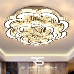 Đèn Mâm Mica Pha Lê Ốp Trần Phòng Khách Hiện Đại MKPL-098