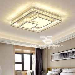 Đèn Mâm Mica Pha Lê Ốp Trần Phòng Khách Hiện Đại MKPL-101