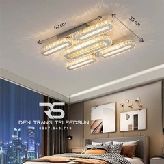Đèn Mâm Mica Pha Lê Ốp Trần Phòng Khách Hiện Đại MKPL-102