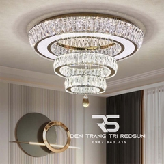 Đèn Mâm Mica Pha Lê Ốp Trần Phòng Khách Hiện Đại MKPL-105