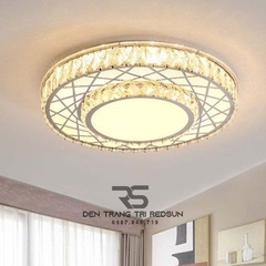 Đèn Mâm Mica Pha Lê Ốp Trần Phòng Khách Hiện Đại MKPL-108