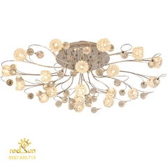 Mâm ốp trần dáng tròn bông pha lê OP-007