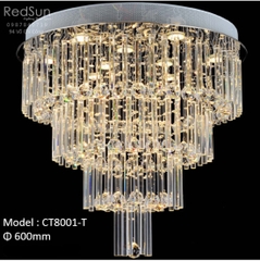 Chùm thả giọt pha lê tầng mâm tròn CT8001-T