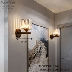 Đèn tường chao lập phương thân đen DT1134