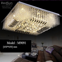 Đèn Ốp Trần Pha Lê Mâm Vuông Phong Cách Hiện Đại  M9091
