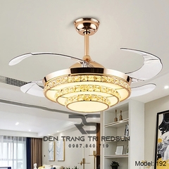Quạt Trần Đèn Cánh Cụp Xòe Trang Trí Phòng Khách, Phòng Ngủ - 192